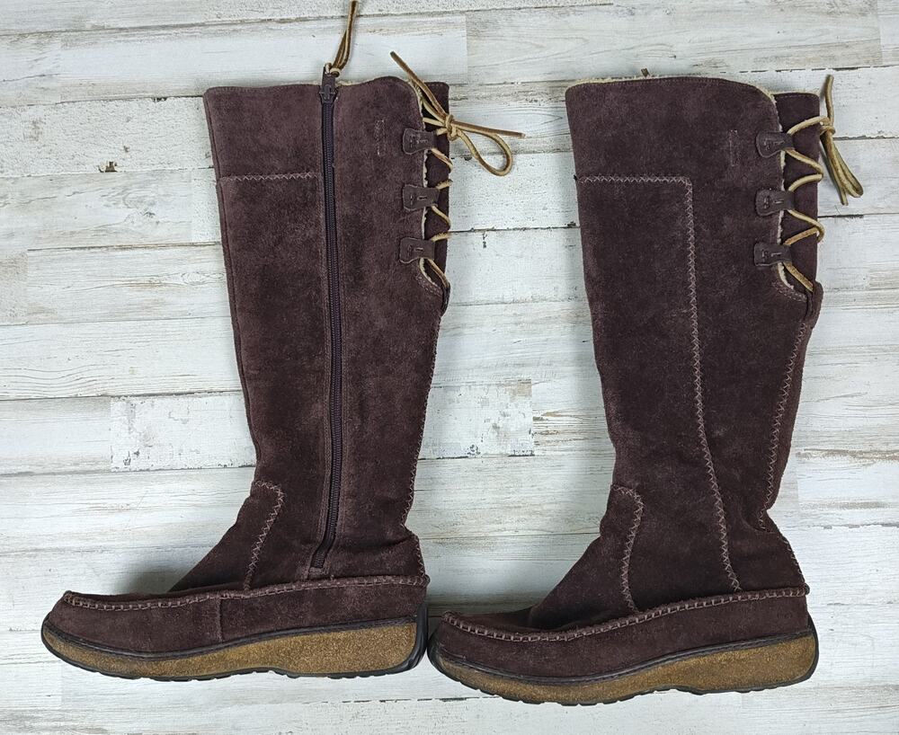 TIMBERLAND Brown Suede Leather Knee High Boot 98331 Shearling Lined Women's 7M